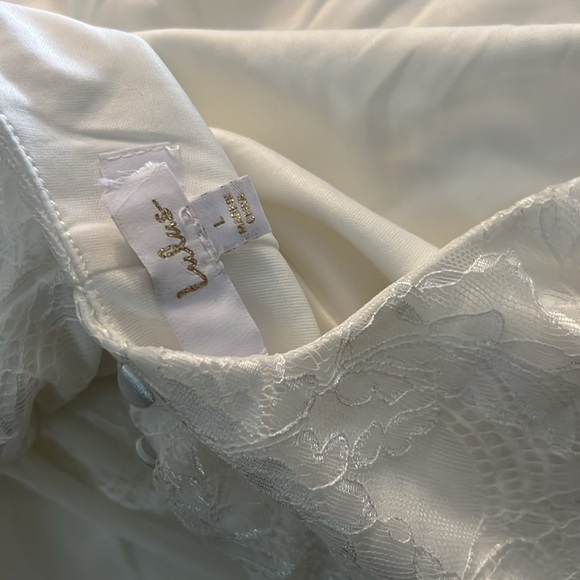 NWOT Eternal Happiness White Lace Square Neck Mermaid Maxi Dress - Picture 6 of 6